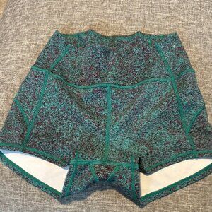 Women's Teal Patterned Shorts